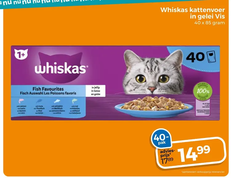 Aanbieding: Kattenvoer in gelei Vis