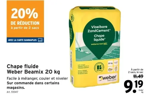 Offre: Chape fluide Weber Beamix