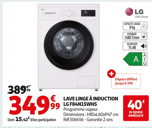 Aanbieding: Lave linge à induction