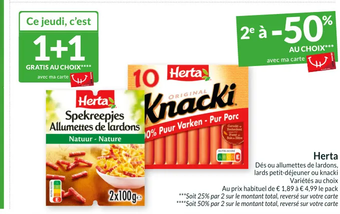 Offre: Dés ou allumettes de lardons, lards petit-déjeuner ou knacki