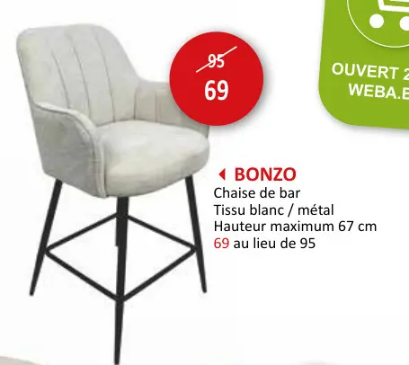 Offre: BONZO Chaise de bar