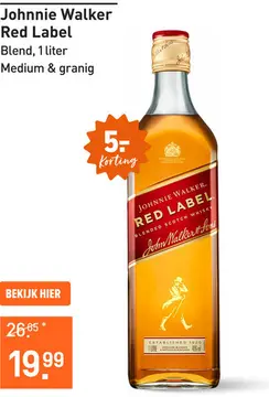Aanbieding: Johnnie Walker Red Label 100CL Whisky
