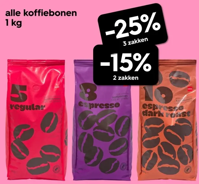 Promotie: alle koffiebonen
