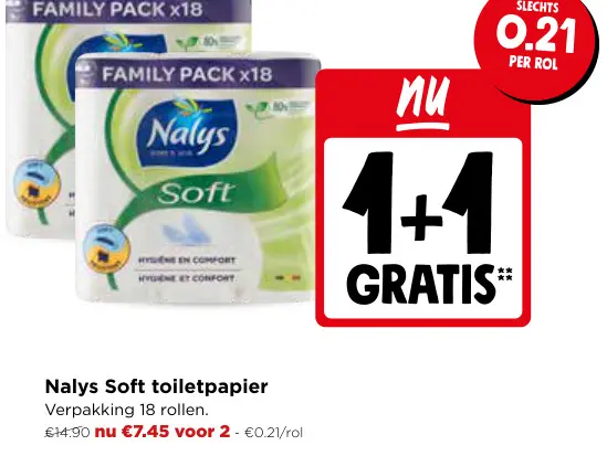 Promotie: Nalys Soft toiletpapier