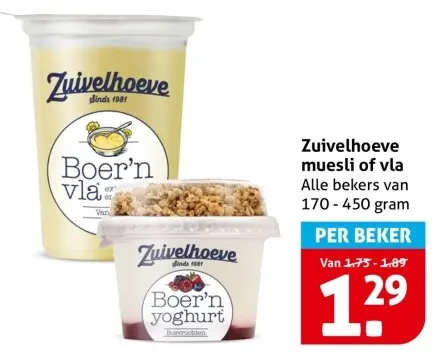 Aanbieding: muesli of vla