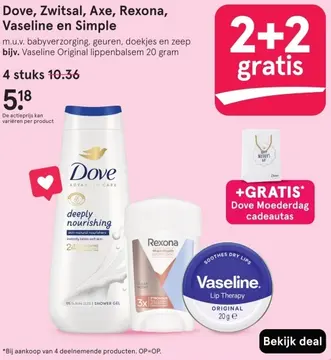 Aanbieding: Dove, Zwitsal, Axe, Rexona, Vaseline en Simple