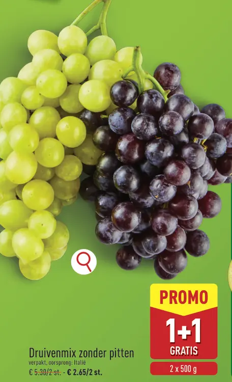 Promotie: Druivenmix zonder pitten