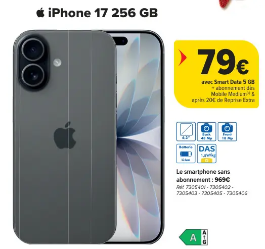Offre: iPhone 17 256 GB