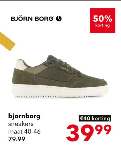 Aanbieding: Bjorn Borg heren sneakers groen