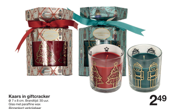 Aanbieding: Kaars in giftcracker