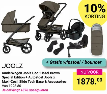 Aanbieding: Kinderwagen Joolz Geo³ Hazel Brown Special Edition + autostoel