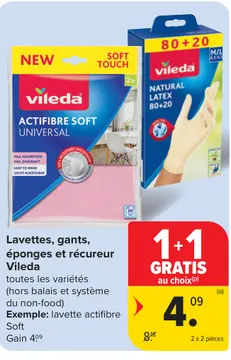 Offre: Lavettes, gants, éponges et récureur Vileda
