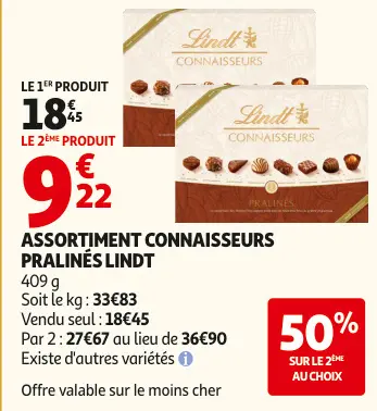 Offre: Assortiment connaisseurs pralinés Lindt