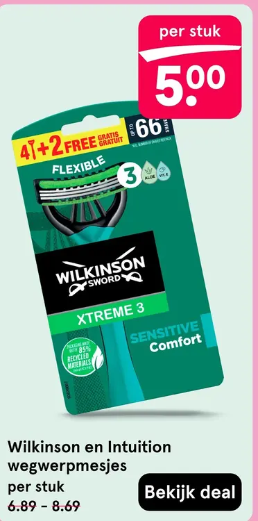 Aanbieding: Wilkinson en Intuition wegwerpmesjes 