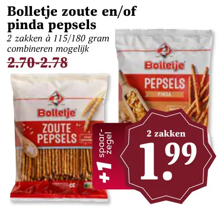 Aanbieding: Bolletje zoute en/of pinda pepsels