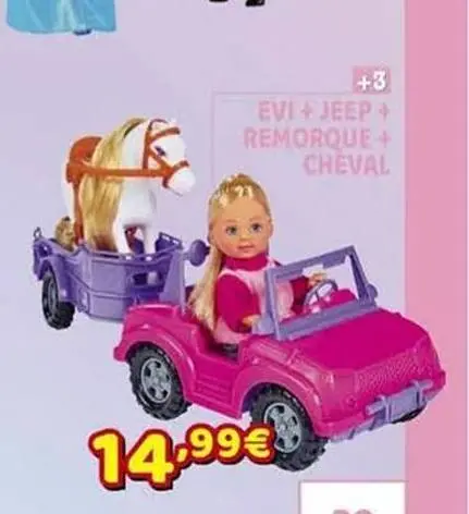 Offre: Evi + jeep + remorque + cheval
