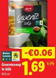 Aanbieding: Groentesoep in blik
