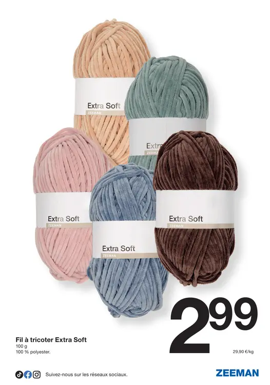 Offre: Fil à tricoter Extra Soft