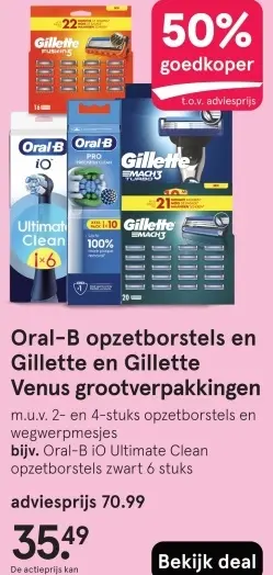 Aanbieding: Oral-B opzetborstels en Gillette en Gillette