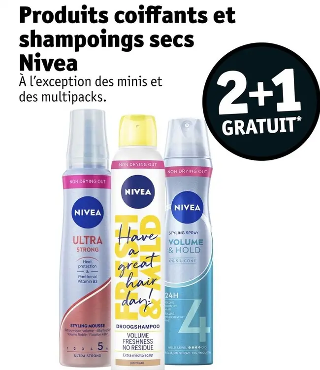 Offre: Produits coiffants et shampoings secs