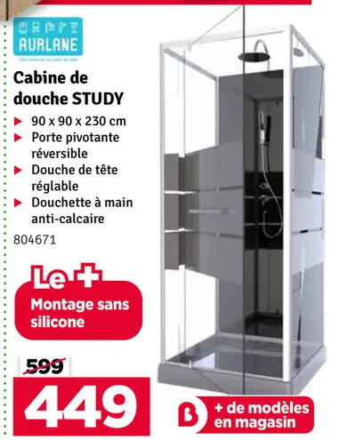 Offre: Cabine de douche STUDY
