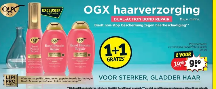 Promotie: OGX haarverzorging Dual-Action Bond Repair