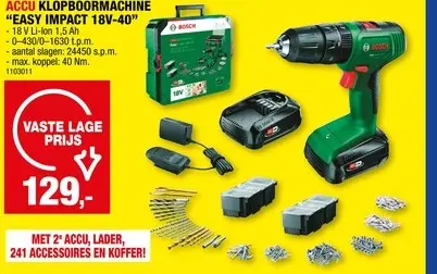 Promotie: Accu klopboormachine Easy Impact 18V-40