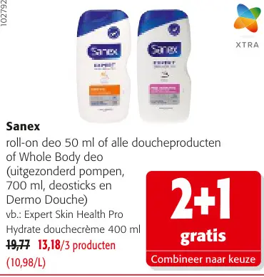 Promotie: roll-on deo 50 ml of alle doucheproducten of 