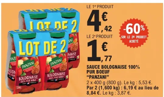 Aanbieding: Sauce bolognaise 100% pur boeuf