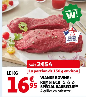 Promotie: Viande bovine: rumsteck spécial barbecue