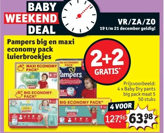 Promotie: Pampers big en maxi economy pack luierbroekjes