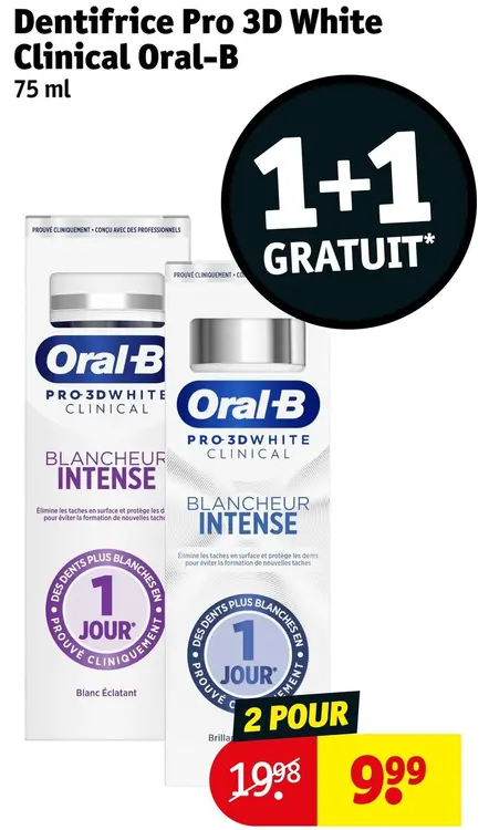 Offre: Dentifrice Pro 3D White Clinical