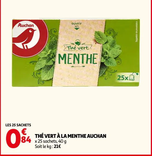 Offre: Thé vert à la menthe