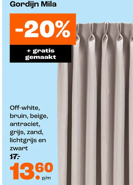 Promotie: Gordijn Mila