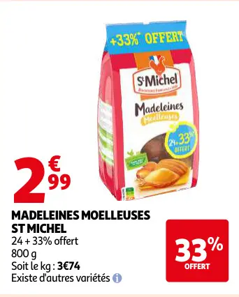 Offre: Madeleines moelleuses