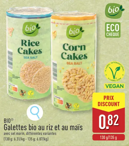 Offre: Galettes bio au riz et au maïs