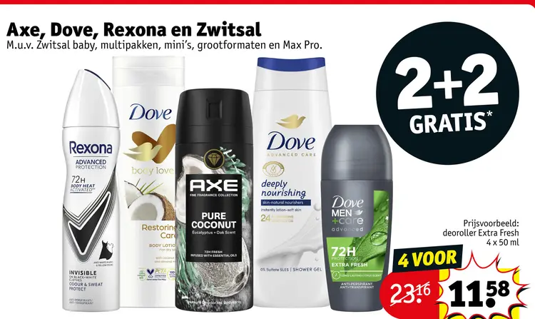 Aanbieding: Axe, Dove, Rexona, Zwitsal