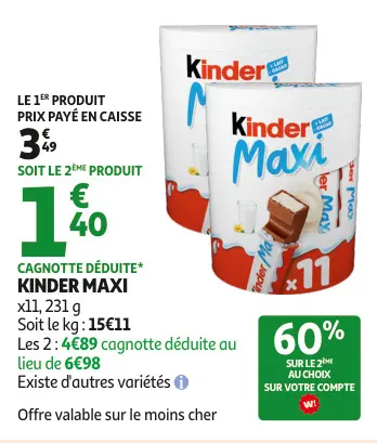 Offre: Kinder maxi