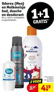Aanbieding: Odorex (Men) en Melkmeisje bad, douche en deodorant