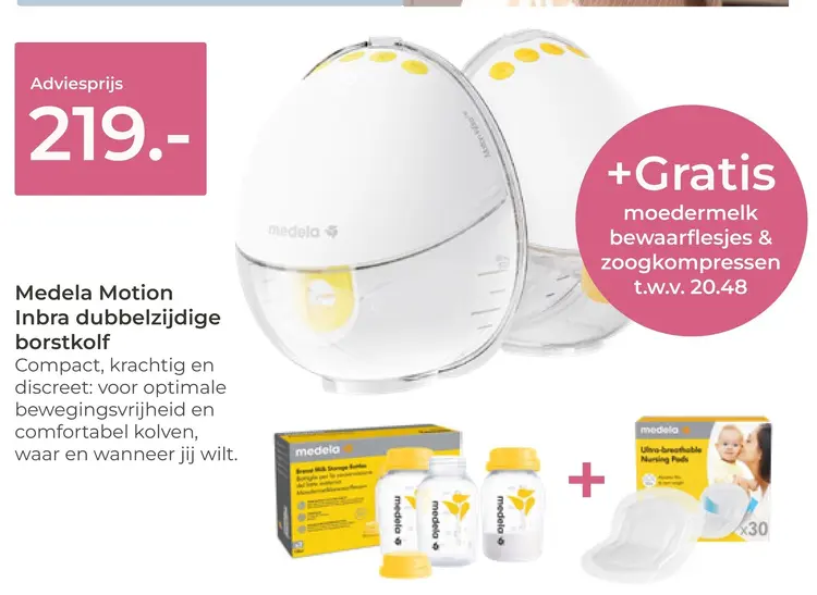 Aanbieding: Medela Motion Inbra dubbelzijdige borstkolf