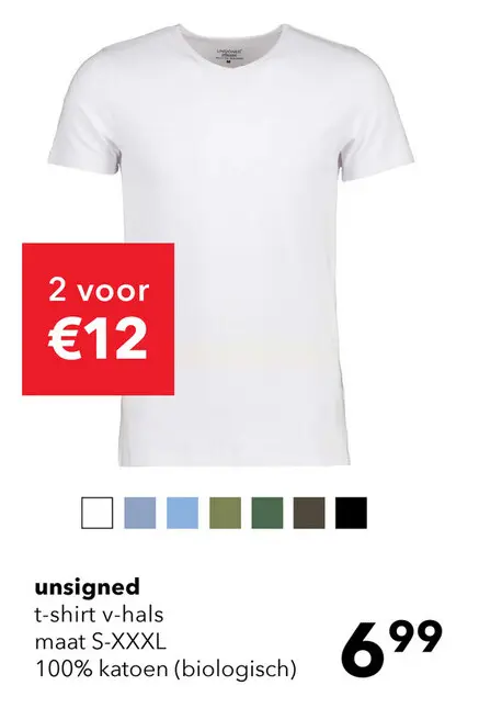 Aanbieding: t-shirt v-hals