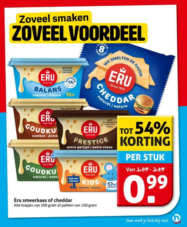 Aanbieding: Smeerkaas of cheddar