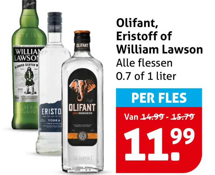Aanbieding: Olifant, Eristoff of William Lawson