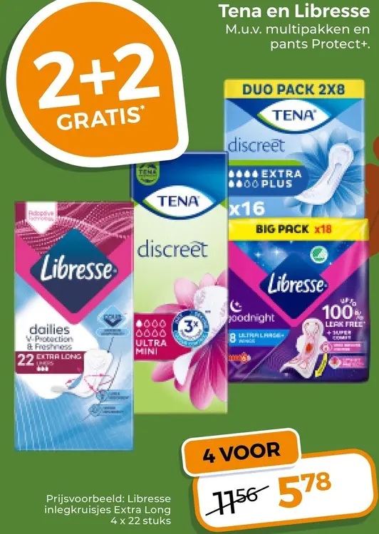 Aanbieding: Maandverband, inlegkruisjes en tampons