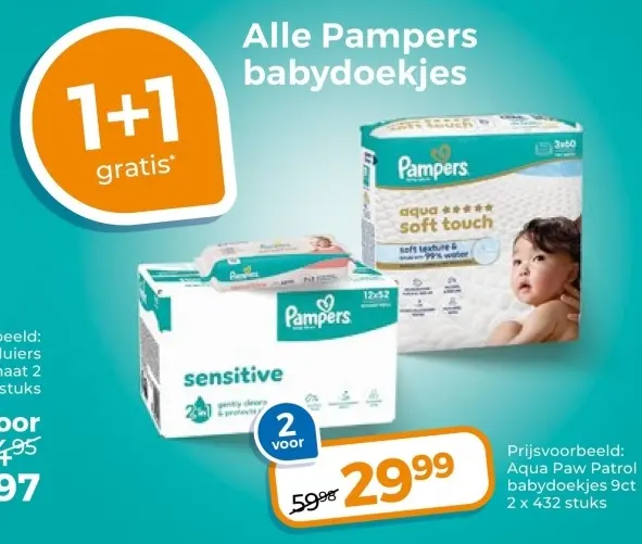Aanbieding: Pampers babydoekjes
