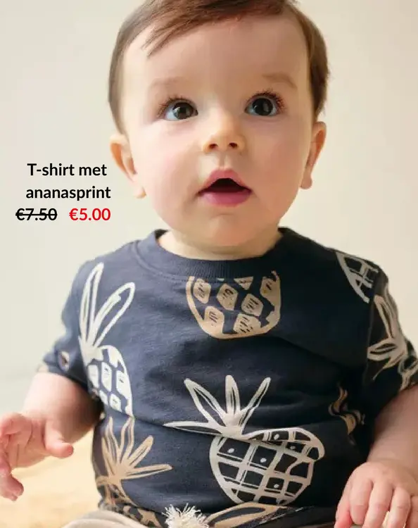Promotie: T-shirt met ananasprint