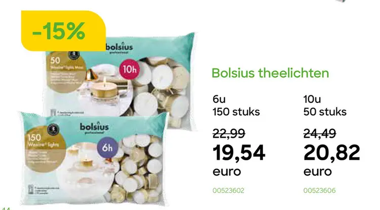 Aanbieding: Bolsius theelichten