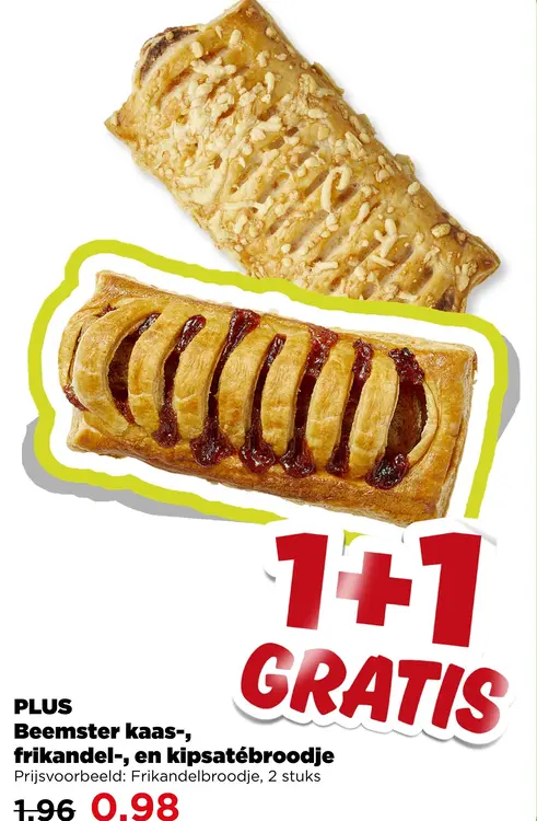 Aanbieding: Beemster kaas-, frikandel-, en kipsatébroodje
