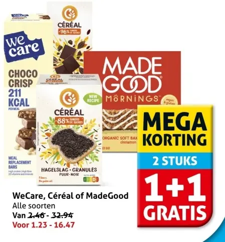 Aanbieding: WeCare, Céréal of MadeGood