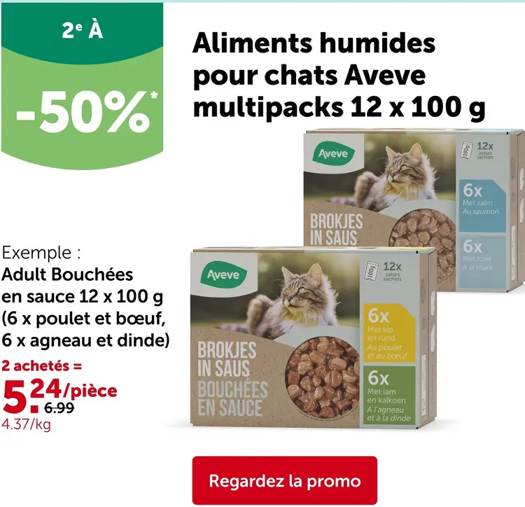 Offre: Aliments humides pour chats multipacks
